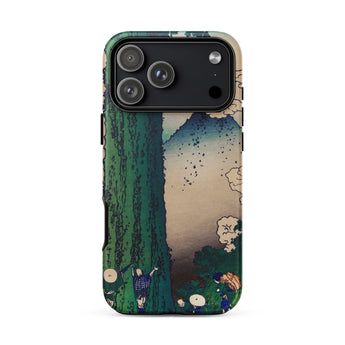 Mishima Pass - Katsushika Hokusai Phone Case Iphone 17 Pro Max / Matte Green Tree Japanese-inspired Design Mount Fuji, Monoliths, Cedars