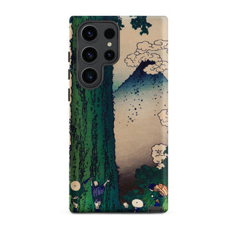 Mishima Pass - Katsushika Hokusai Samsung Case, Galaxy S23 Ultra / Matte, Smartphone Case Artistic Depiction Mountain People