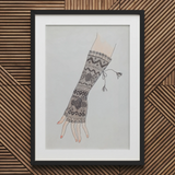Mitt - Lillian Causey 1930s Lace Glove Art Print / Canvas, 20x30’’ / 51x76cm / Black Frame / Matboard, Posters Prints & Visual Artwork,