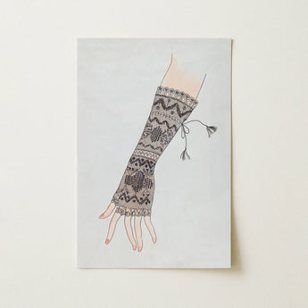 Mitt - Lillian Causey 1930s Lace Glove Art Print / Canvas, 12x18’’ / 31x46cm / Unframed / no Border, Posters Prints & Visual Artwork, Toby