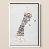 Mitt - Lillian Causey 1930s Lace Glove Art Print / Canvas Black Fingerless Intricate Geometric Floral Patterns Causey’s, Haute Couture