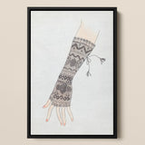 Mitt - Lillian Causey 1930s Lace Glove Art Print / Canvas Black Lace Fingerless Glove Intricate Geometric Floral Patterns Lillian Causey’s