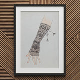Mitt - Lillian Causey 1930s Lace Glove Art Print / Canvas Black White Illustrated Fingerless Causey’s, Haute Couture Marvel Prints