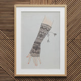 Mitt - Lillian Causey 1930s Lace Glove Art Print / Canvas Framed Artwork Hand Intricately Patterned Black Fingerless Causey’s, Haute