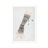 Mitt - Lillian Causey 1930s Lace Glove Art Print / Canvas Knitted Fingerless Intricate Gray Geometric Patterns Decorative Causey’s, Haute