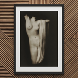 Modern Torso - Female Nude Arnold Genthe Art Print / Canvas, 20x30’’ / 51x76cm / Black Frame / Matboard, Posters Prints & Visual Artwork,