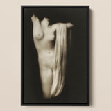Modern Torso - Female Nude Arnold Genthe Art Print / Canvas Black-framed Photographic Art Print Monochrome Softly Blurred Figure Modern
