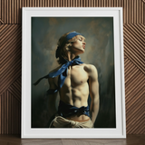 Molly - Neoklassieke Femboy Sailor kunstprint / Canvas, 24x32’’ / 61x81cm / Wit frame / Passe-partout, posterprints & visuele kunstwerken, Toby