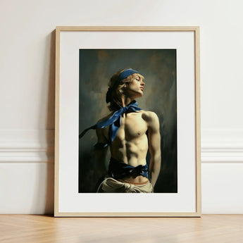Molly - Neoclassical Femboy Sailor Art Print / Canvas Framed Classical-style Portrait Young Man Blonde, Youthful Gay Vigor Prints