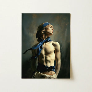 Molly - Neoclassical Femboy Sailor Art Print / Canvas Rectangular Classical-style Painting Muscular Man Blonde, Youthful Gay Vigor Prints