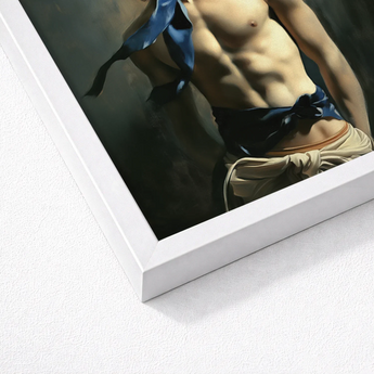 Molly - Neoclassical Femboy Sailor Art Print / Canvas White Framed Classical Painting Muscular Male, Youthful Gay Vigor Prints