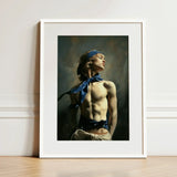 Molly - Neoclassical Femboy Sailor Art Print / Canvas White-framed Classical-style Portrait Muscular Young Man, Youthful Gay Vigor Prints