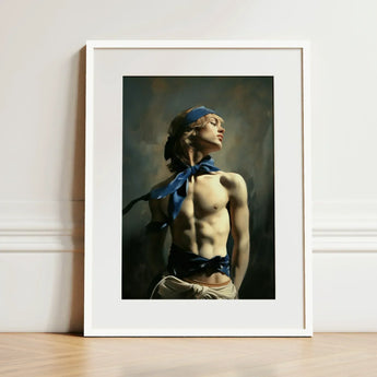 Molly - Neoclassical Femboy Sailor Art Print / Canvas White-framed Classical-style Portrait Muscular Young Man, Youthful Gay Vigor Prints