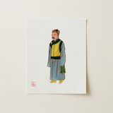 Mongolian Nobleman - Manchu Fashion Art Print Traditional Chinese Portrait Print Man Historical Attire Layered Qing Dynasty Manchu, Manchu