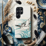Mongolian Plover - Numata Kashu Shūchō Gafu Phone Case White Phone Case Detailed Illustration Bird Flight Stylized Numata Kashu, Mongolian