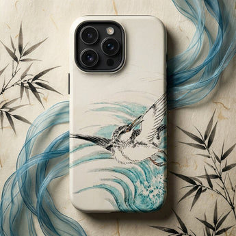 Mongolian Plover - Numata Kashu Shūchō Gafu Phone Case White Phone Case Detailed Ink-style Illustration Bird Flight Numata Kashu, Mongolian