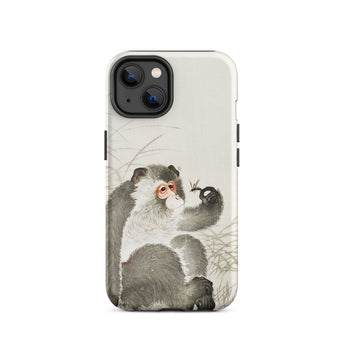 Aap met Insect - Ohara Koson Shin-hanga Iphone Case, 14 / Matte, Mobiele Telefoonhoesjes, Toby Leon