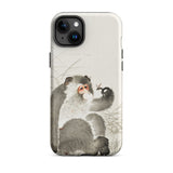 Aap met Insect - Ohara Koson Shin-hanga Iphone Case, 15 Plus / Matte, Mobiele Telefoonhoesjes, Toby Leon