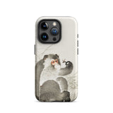 Aap met Insect - Ohara Koson Shin-hanga Iphone Case, 15 Pro / Matte, Mobiele Telefoonhoesjes, Toby Leon