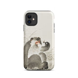 Monkey with Insect - Ohara Koson Shin-hanga Phone Case Iphone 11 / Matte Monkey-themed Phone Case Ohara Koson, Whimsical Fusion, Art Iphone