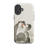 Monkey with Insect - Ohara Koson Shin-hanga Phone Case Iphone 16 Plus / Matte Monkey-themed Phone Case Ohara Koson, Whimsical Fusion, Art