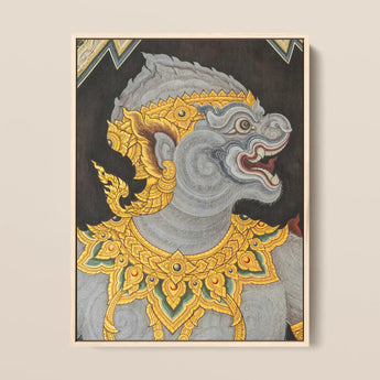 Monkey See too - Ancient Style Thai Fresco Art Print / Canvas, 12x16’’ / 31x41cm / Natural Frame, Posters Prints & Visual Artwork, Toby Leon