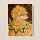 Monkey See - Traditional Thai Fresco Art Print / Canvas, 12x16’’ / 31x41cm / Natural Frame, Posters Prints & Visual Artwork, Toby Leon