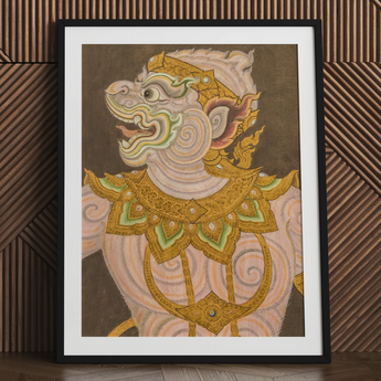 Monkey do too - Thai Golden Lai Kunstdruck / Leinwand, 24x32’’ / 61x81cm / Schwarzer Rahmen / Passepartout, Poster, Drucke & visuelle Kunstwerke, Toby Leon