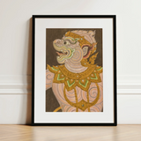 Monkey do too - Thai Golden Lai Art Print / Canvas, 12x16’’ / 31x41cm / Black Frame / Matboard, Posters Prints & Visual Artwork, Toby Leon