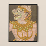 Monkey do too - Thai Golden Lai Art Print / Canvas, Celestial Simian Bursts, Thai Fresco Art, Golden Lai Regalia