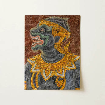 Monkey do too - Thai Mural Art Print / Canvas, 12x16’’ / 31x41cm / Unframed / no Border, Posters Prints & Visual Artwork, Toby Leon