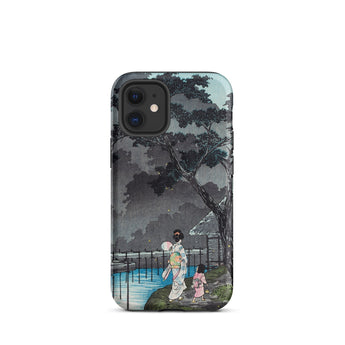 Moon at Sekiguchi - Hiroaki Takahashi Phone Case Iphone 12 Mini / Matte Japanese Art Phone Case Hiroaki Takahashi Iphone, Moonlight Spills,