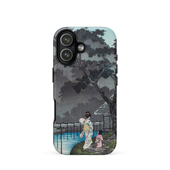 Moon at Sekiguchi - Hiroaki Takahashi Phone Case Iphone 17 / Matte Iphone 12 Case Japanese-inspired Design Two Figures Trees Hiroaki