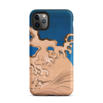 Moon and Waves - Suzuki Kiitsu Phone Case Iphone 11 Pro Max / Matte Smartphone Case Wave Design Suzuki Kiitsu Iphone Case, Foam Coils