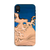 Moon and Waves - Suzuki Kiitsu Phone Case Iphone Xr / Matte Phone Case Wave Design Suzuki Kiitsu Iphone Case, Foam Coils Upward, Incense