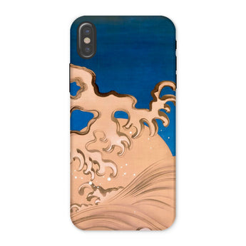 Moon and Waves - Suzuki Kiitsu Phone Case Iphone x / Matte Phone Case Wave Design Suzuki Kiitsu Iphone Case, Foam Coils Upward, Incense