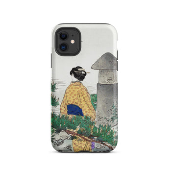 Moonlight and Pine Trees - Ogata Gekko iPhone-hoesje, 11 / Mat, Telefoonhoesjes, Toby Leon