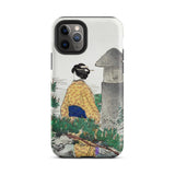 Moonlight and Pine Trees - Ogata Gekko Iphone Case 11 Pro / Matte 12 Max Phone Japanese-inspired Artwork, Serene Moonlit Garden, Exquisite