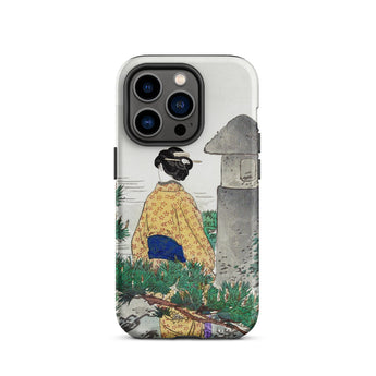 Moonlight and Pine Trees - Ogata Gekko iPhone-hoesje, 14 Plus / Mat, Telefoonhoesjes, Toby Leon