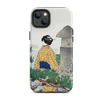 Moonlight and Pine Trees - Ogata Gekko iPhone-hoesje, 14 Pro / Mat, Telefoonhoesjes, Toby Leon