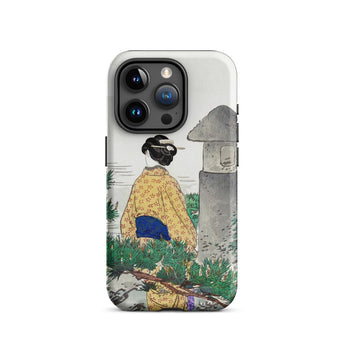 Moonlight and Pine Trees - Ogata Gekko iPhone-hoesje, 15 Pro / Mat, Telefoonhoesjes, Toby Leon
