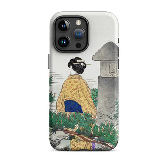 Moonlight and Pine Trees - Ogata Gekko iPhone-hoesje, 15 Pro Max / Mat, Telefoonhoesjes, Toby Leon