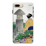 Moonlight and Pine Trees - Ogata Gekko Iphone Case 8 Plus / Matte Phone Case Japanese-style Artwork Woman Kimono Stone Lantern Ogata Gekko,