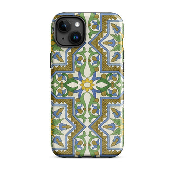 Moreish - Moorish Design Iphone Case 15 Plus / Matte Patterned Smartphone Case Vibrant Moorish Geometry, Geometry Dances, Mediterranean