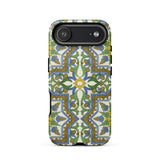 Moreish - Moorish Design Iphone Case 17 Air / Matte Green Blue Floral Patterned Phone Case Geometric Design Vibrant Moorish Geometry,