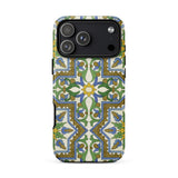 Moreish - Moorish Design Iphone Case 17 Pro Max / Matte Green Gold Patterned Phone Floral Made Vibrant Geometry, Dances, Mediterranean