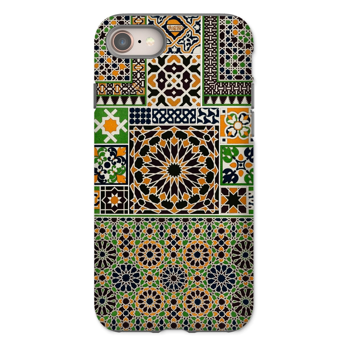 Moresque - Auguste Racinet Moorish Pattern Iphone Case, 8 / Matte, Phone Case Colorful Moroccan-style Geometric Patterns Mosaic Designs