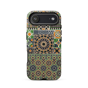 Moresque - Auguste Racinet Moorish Pattern Phone Case Iphone 17 Air / Matte Green Brown Mosaic Tile Patterned Phone Case Black Moresque
