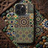 Moresque - Auguste Racinet Moorish Pattern Phone Case Vibrant Intricately Patterned Phone Case Mosaic Design Green Moresque Iphone Case,