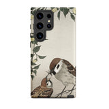 Mother Feeding Her Chicks - Ohara Koson Japanese Bird Phone Case, Samsung Galaxy S24 Ultra / Matte, Mobile Cases, Toby Leon
